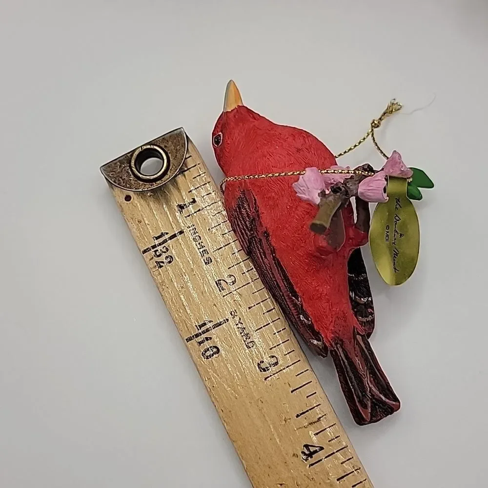 Danbury Mint Christmas Songbird Ornament Summer Tanager Rerired